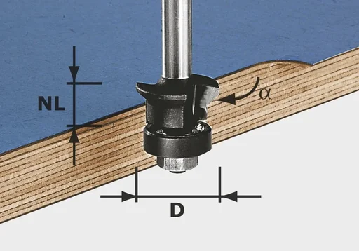 "Chamfer / flush cutter HW D24 / 0+45 degrees KL image"