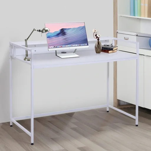 "Desk PC table computer table with cable outlet white 120 x 60 x 86.5 cm image"