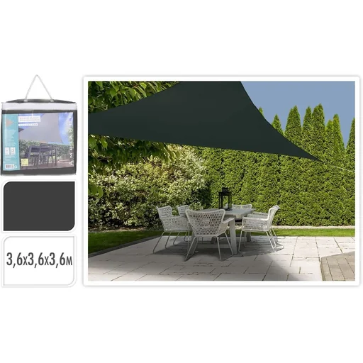 "Shade cloth triangle dark grey - 3.6x3.6x3.6m image"