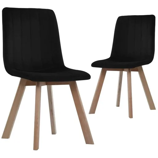 "Dining room chairs 2 pieces velvet black image"
