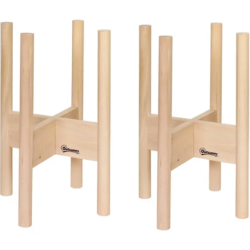 "Flower stand 2 pieces wood 18 x 18 x 35.4 cm image"