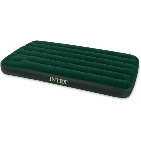 "Single person air mattress with built-in foot pump image"