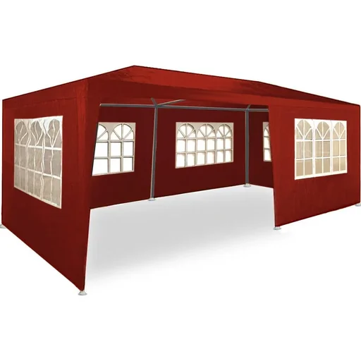 "Riminimet party tent with side walls and arched windows - red - 3x6m image"
