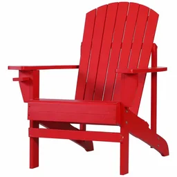 Adirondack-tuinstoel met bekerhouder ligstoel balkonstoel massief hout rood 9