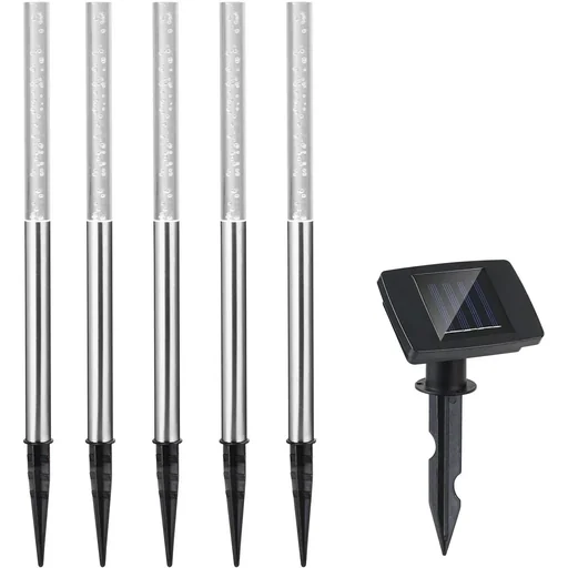 "5x Solar Lamp - Solar Powered Lamp - Garden Lighting - Path Lighting - Bright White image"