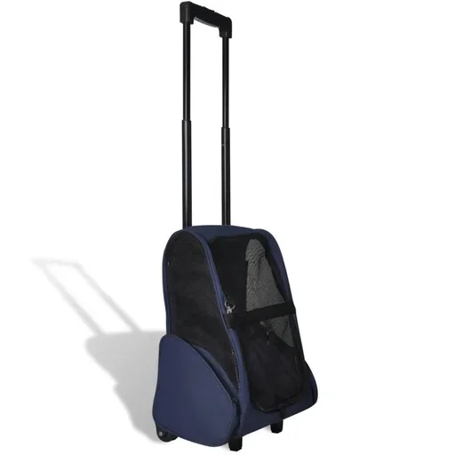 "Foldable pet stroller blue image"