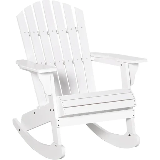 "Adirondack garden chair, rocking chair, rocking armchair, garden chair, garden furniture, balcony chair, white, 77 x 94 x 97 cm image"