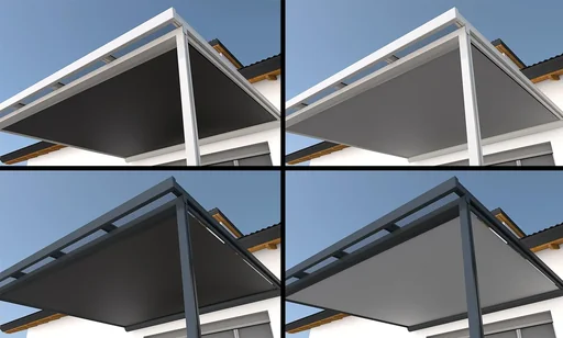 "St. Tropez under-roof awning, 4 x 3 m, white, fabric 314638, manual drive image"