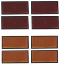Reflectors, 4 pieces, yellow, side, 105 x 55 mm