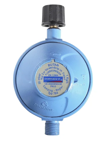 "Campingaz® regulator 50 mbar with hose rupture protection, only for Campingaz® butane gas cylinders image"