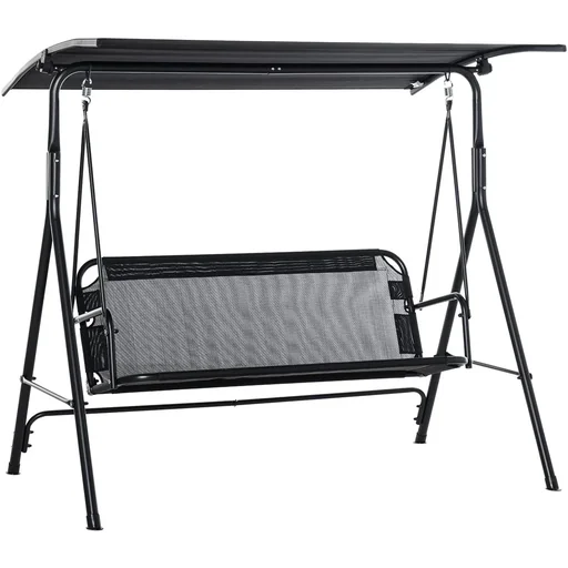 "3-seater porch swing with sunroof black image"