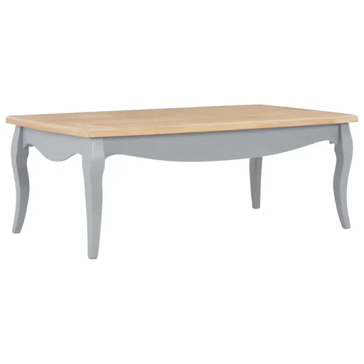 "Coffee table 110x60x40 cm solid pine grey and brown image"
