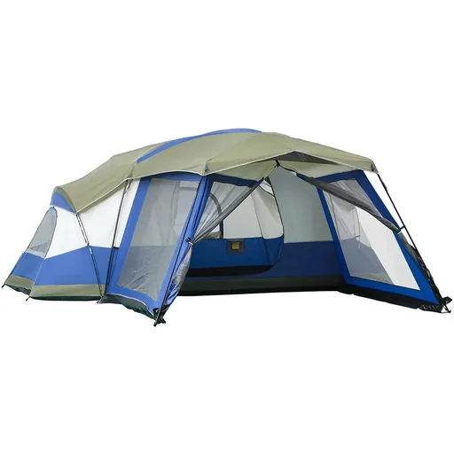 "Camping tent 6-8 people - PU3000mm - Blue/Green/White - 518 x 487 x 237 cm image"