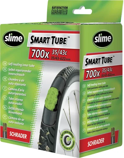 "Self-repairing bicycle tire inner tube 700 x 35 - 43 mm Schrader valve image"