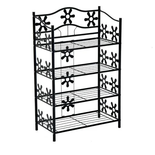 "Freestanding shelf 4 tiers metal shelf image"
