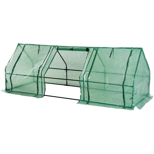 "Greenhouse with 3 side roller doors green transparent image"