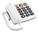 Corded large-button telephone PhoneEasy 331ph white, with optical call signaling, 3 direct-dial photo buttons