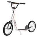 Children's scooter, kick scooter, city scooter, children's scooter, kickboard, pneumatic tires, 16 inches, white, 139 x 58 x 90-96 cm