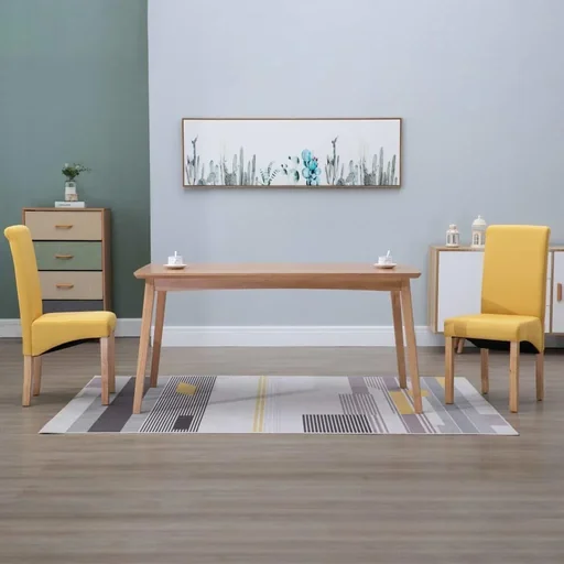 "Dining room chairs 2 in yellow fabric image"