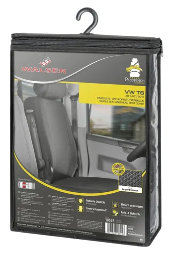 "Fitted seat covers VW T6 for single front seat made of fabric from model year 07/2015 to today image"
