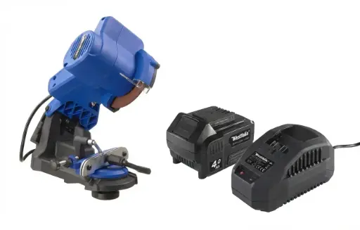 "Cordless chain saw sharpener, 18 Volt, SKSG 18, including Li-Ion battery, 4.0 Ah and charger 2.4 A ALG 18 Volt image"