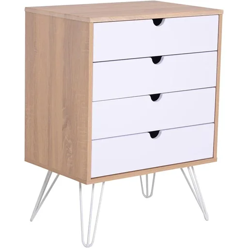 "Bedside table, nightstand, side table, hallway chest of drawers, console table, 4 drawers image"