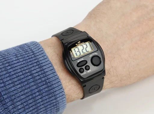 "Talking digital watch with alarm and silicone strap image"