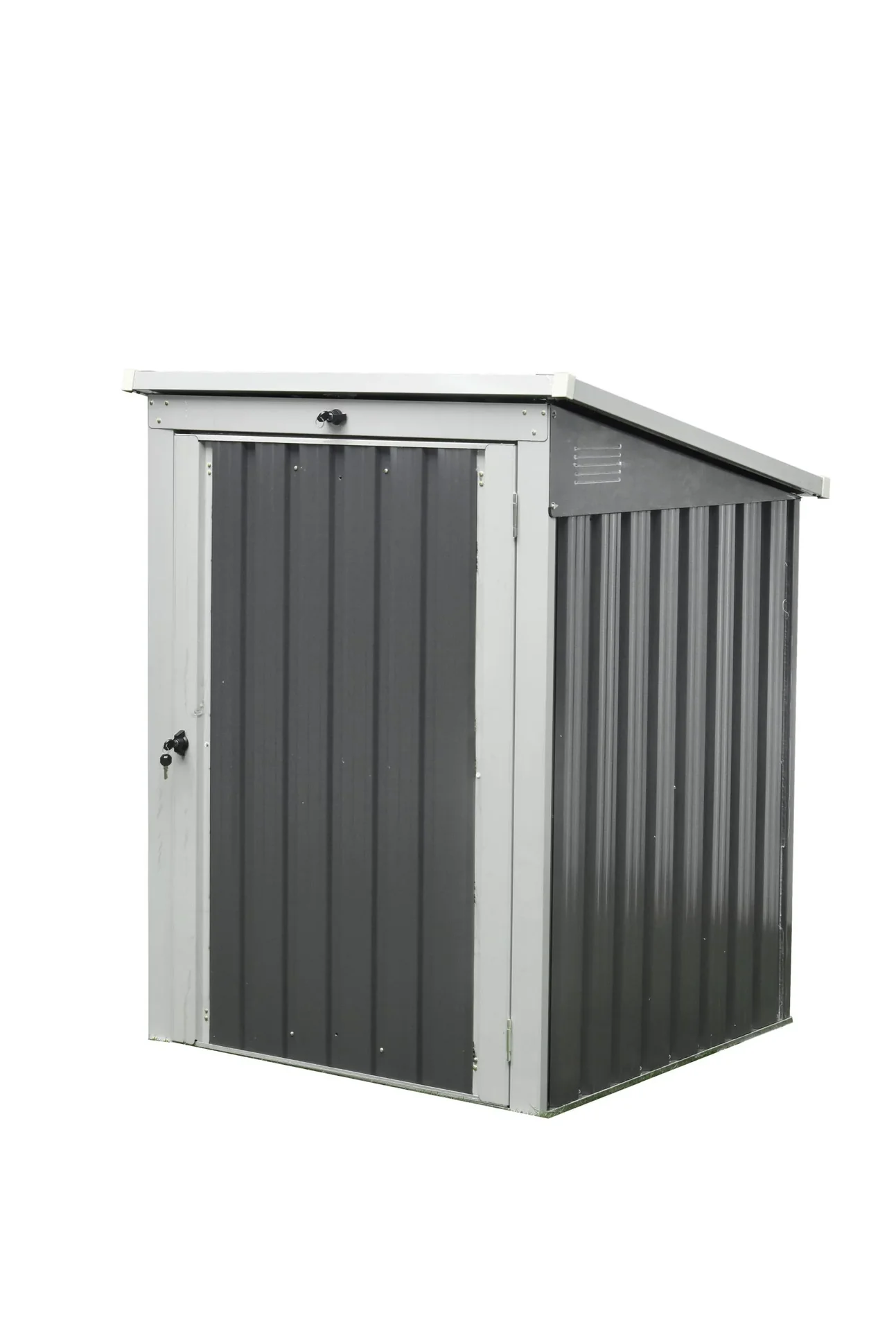Afvalbakbehuizing voor 1x 240 L, 104×101×134 cm, Antraciet – afsluitbare stalen behuizing