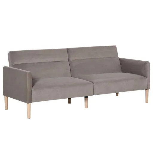 "Sofa bed upholstered sofa with 180° adjustable backrest 2 seater sofa foam velvet touch Nordic design grey image"