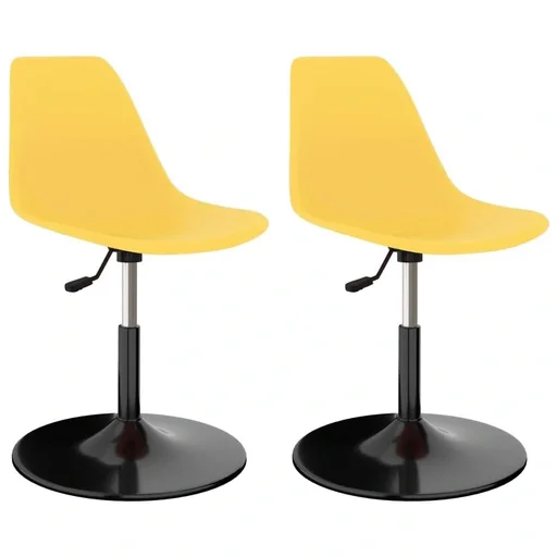 "Dining chair swivel, 2 pieces, PP, yellow image"