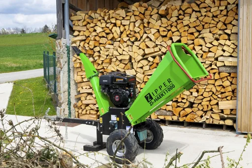 "Petrol shredder, "ZI-HAEK11000", 9000 watts, green image"