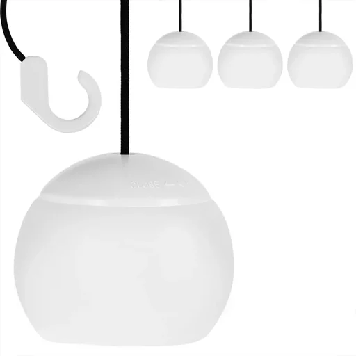 "LED hanging lamp - outdoor and indoor lighting - with hook - set of 4 image"