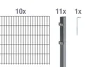 Double rod mesh fence complete set, anthracite, height 140 cm, length 20 m
