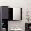 Bathroom mirror cabinet 80x20.5x64 cm chipboard high gloss grey