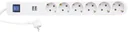 ICE 6-way power strip with switch and 2 USB ports