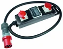 Solid rubber power strip S20+ H07RN-F 5G16, 2m, 400V, 2 CEE sockets 400V, 32A, with fuse protection 2 LS C 32A, 3-pin