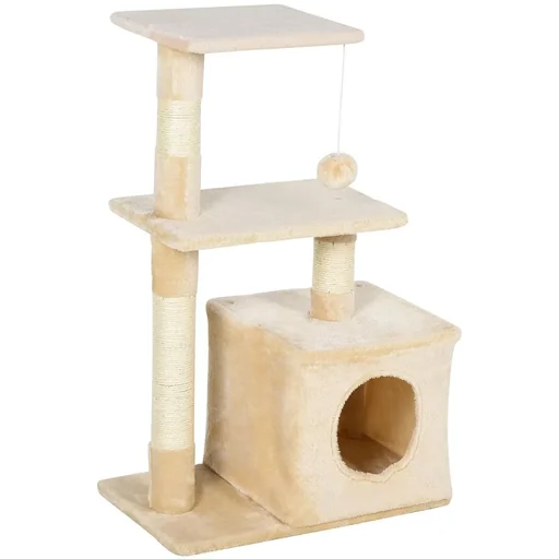 "Scratching post with sisal cat tree climbing tree cat furniture scratching board with soft plush cat toy stable E1 class Sp image"
