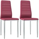 Dining room chairs 2-seater faux leather red