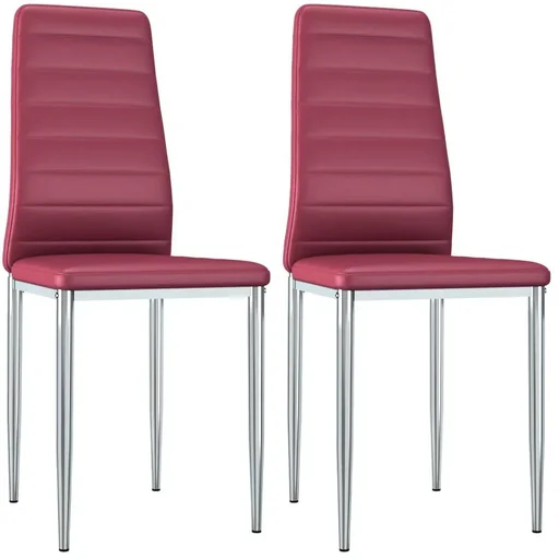 "Dining room chairs 2-seater faux leather red image"