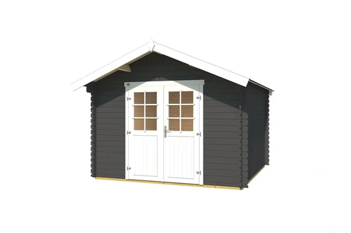 "Garden shed 209 size 2.5, 333 x 310 x 261 cm graphite grey with double door image"