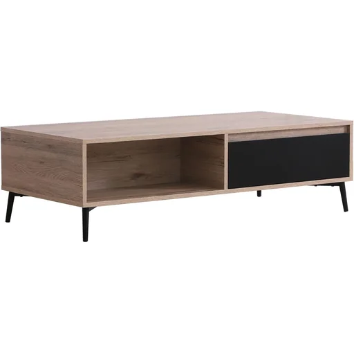 "Coffee table, side table, sofa table, TV table, coffee table, 2 x drawers, 2 x shelves, wood, 120 x 56 x 35 cm image"