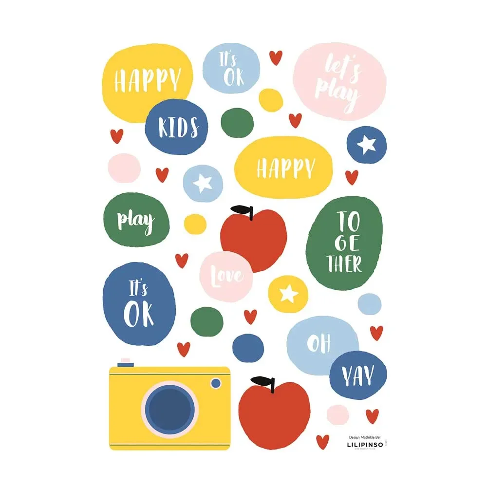 "Lilipinso muursticker A3 appel, camera & meer image"