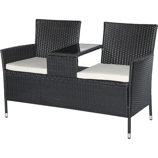 "Polyrattan garden bench image"