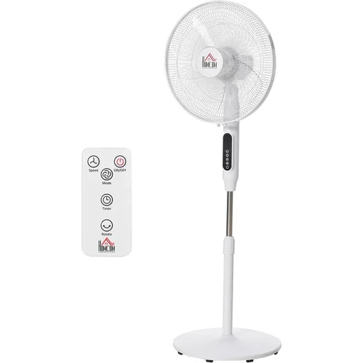 "Pedestal fan with 3 ventilation levels black/white image"