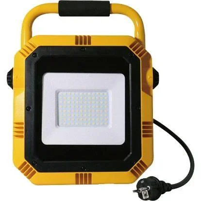 "VT-51 LED work light / construction light with socket - 50 W - 4000 lumens - black / yellow - 4000K image"