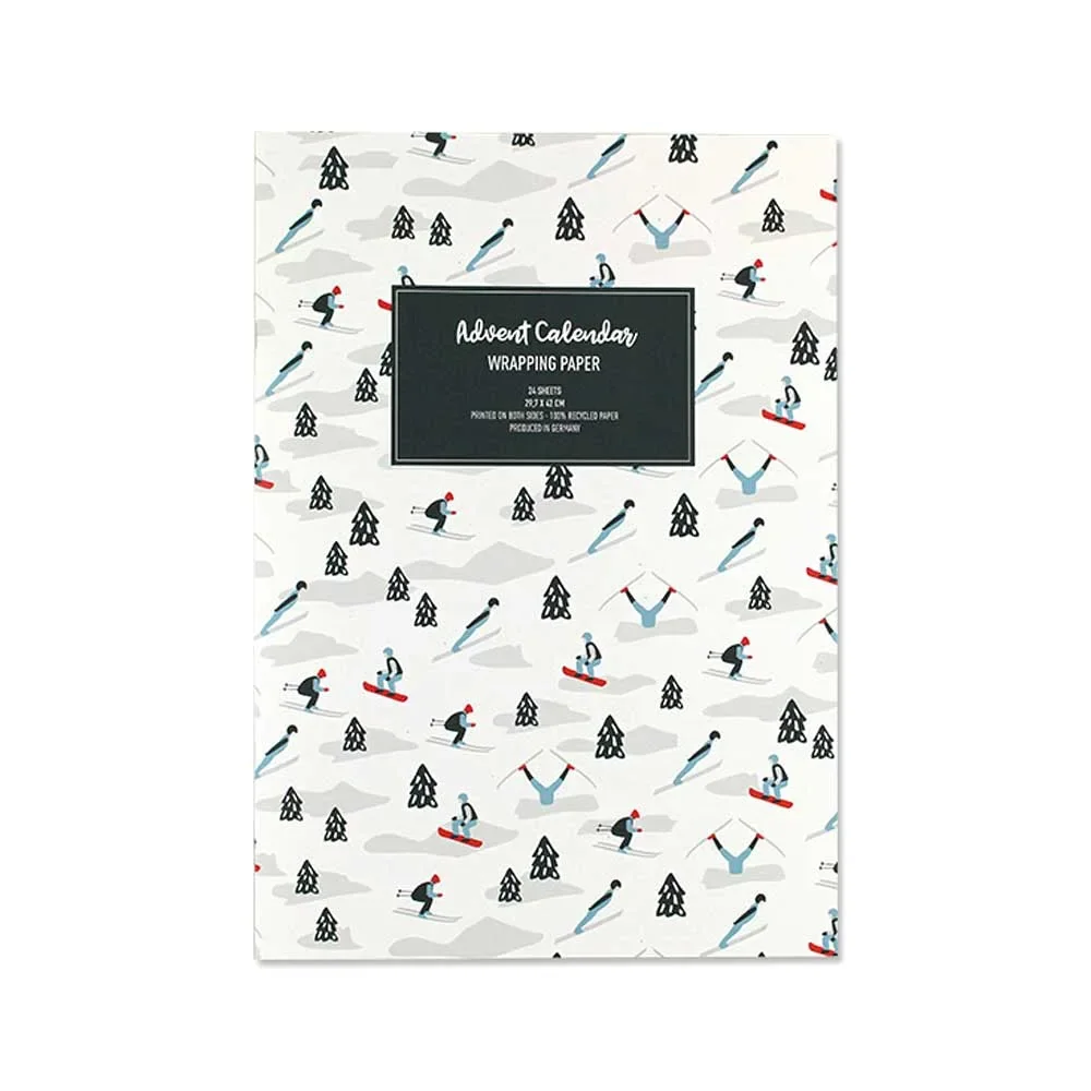 "Ava & Yves inpakpapier adventskalender Ski image"