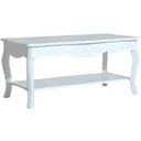 Coffee table side table with storage compartment wood white