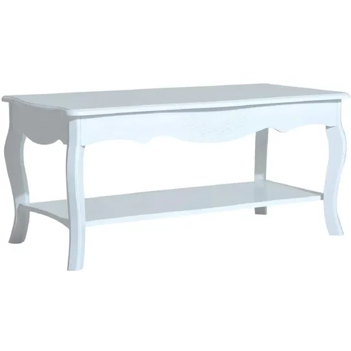 "Coffee table side table with storage compartment wood white image"