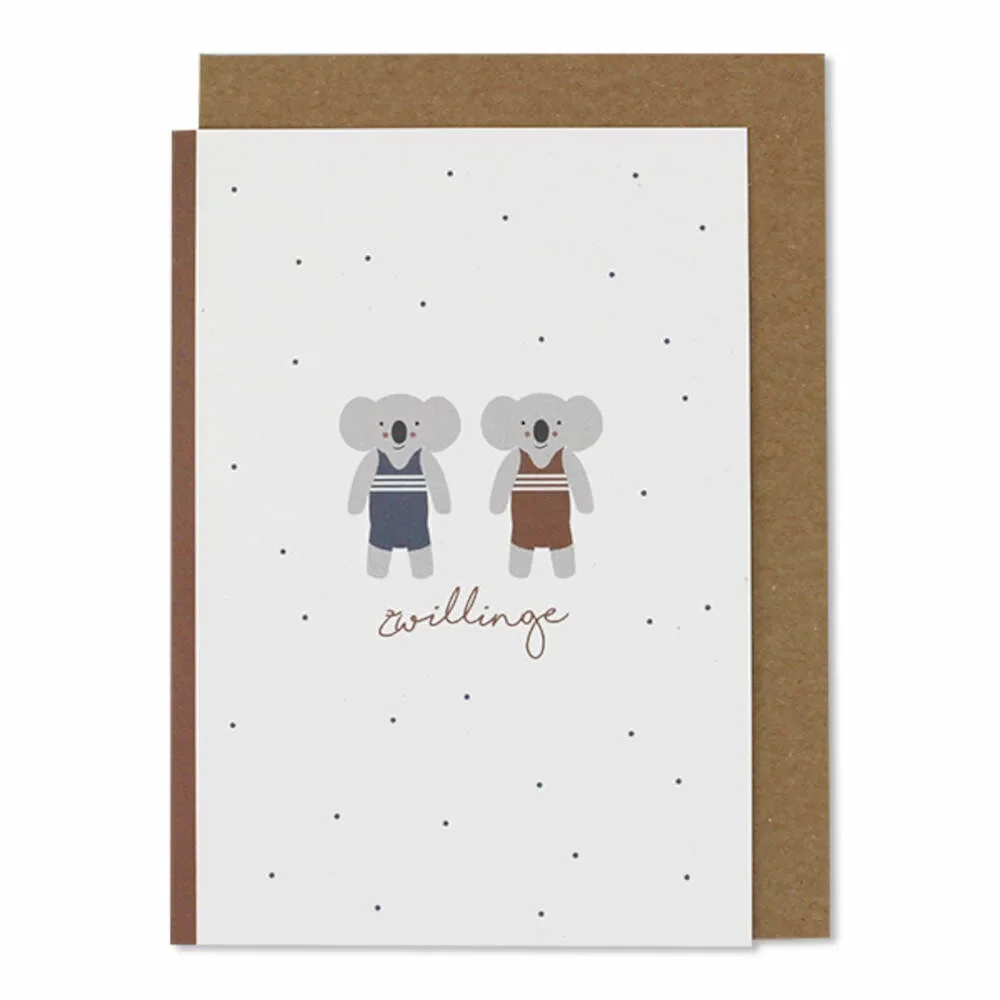 Ava & Yves vouwkaart geboorte koala's tweeling