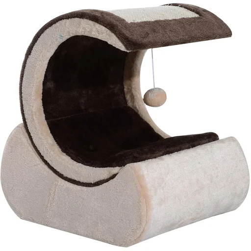 "Scratching post cat tree play tree with cushion sleeping place image"